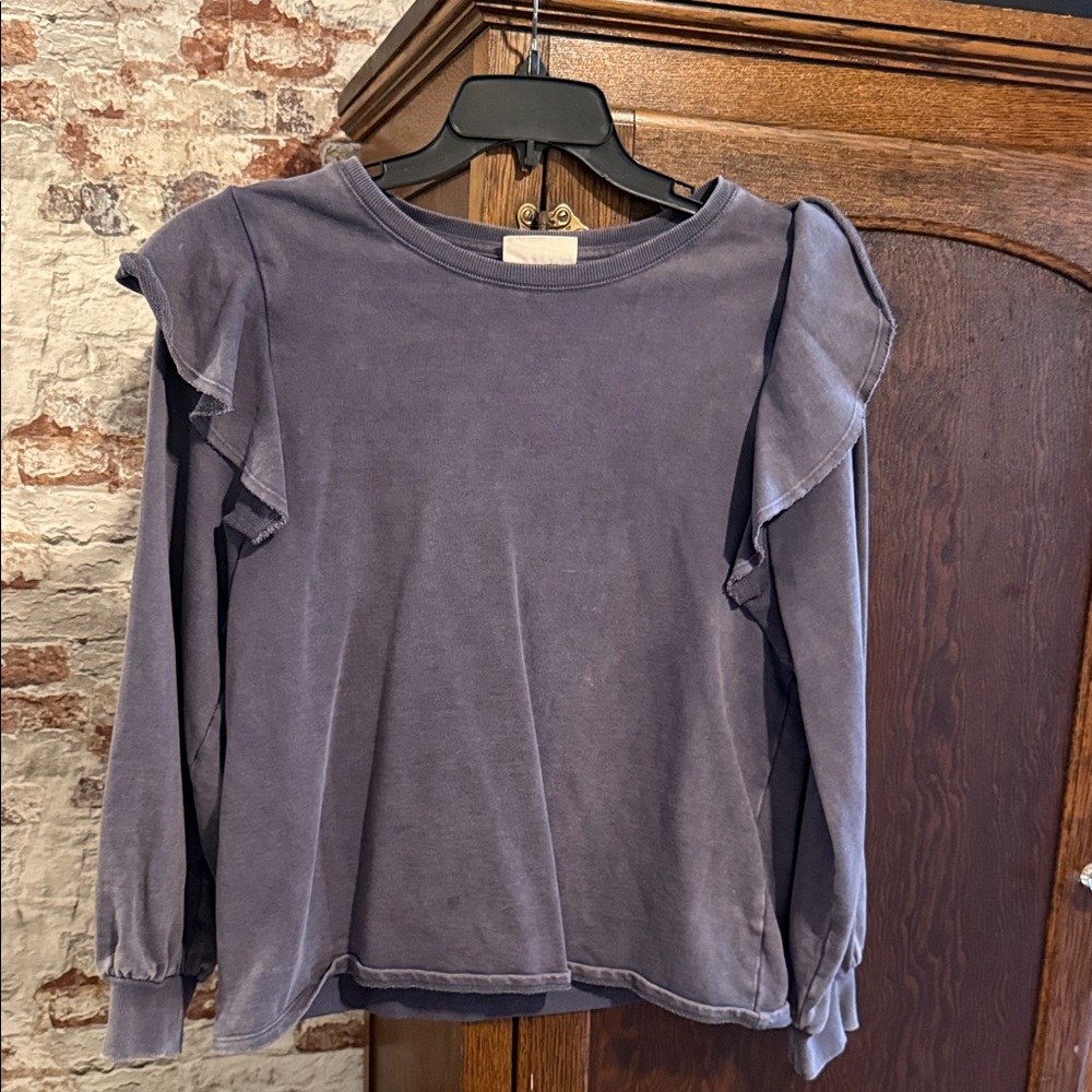 Universal Thread Ruffle Sleeve Top - Blue